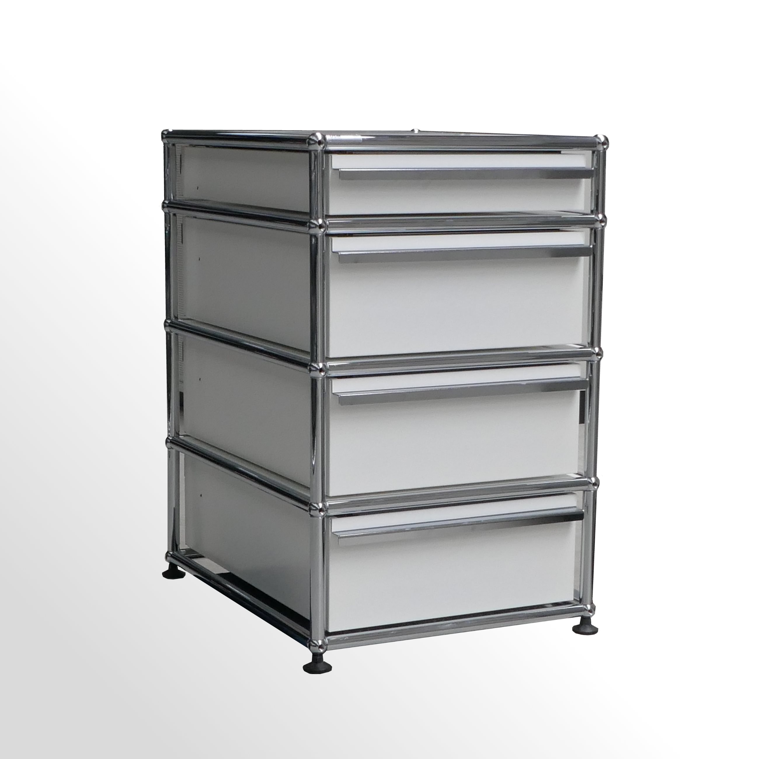 USM Haller Standcontainer - Beistellcontainer - Reinweiss - 3x Schublade | 1x Utensilienlade